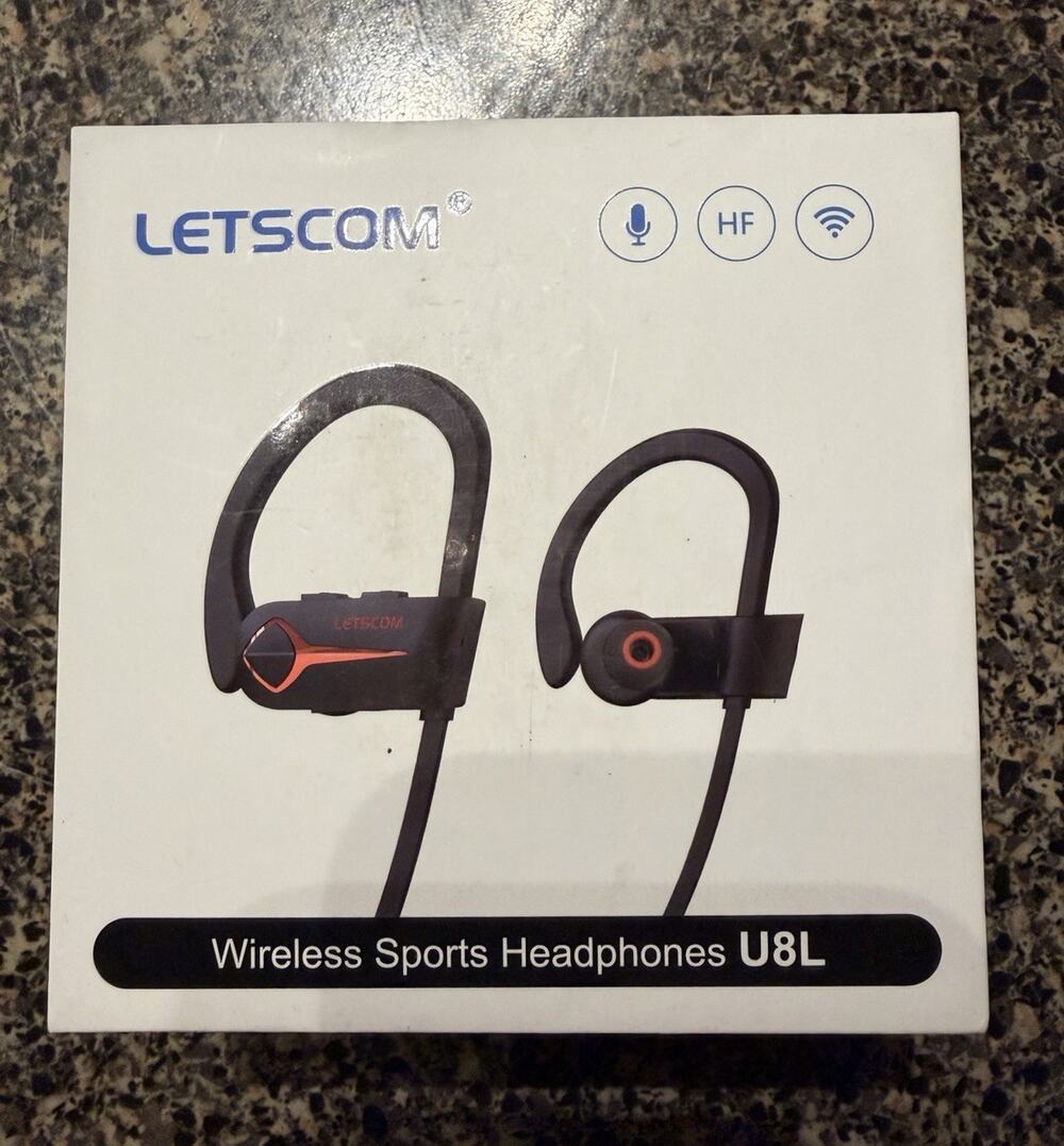 LETSCOM U8I Bluetooth Headphones V5.0 IPX7 Waterproof, HiFi Bass Stereo